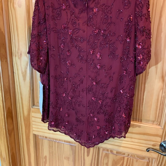 Roaman's Burgundy Beaded Blouse - Picture 7 of 7